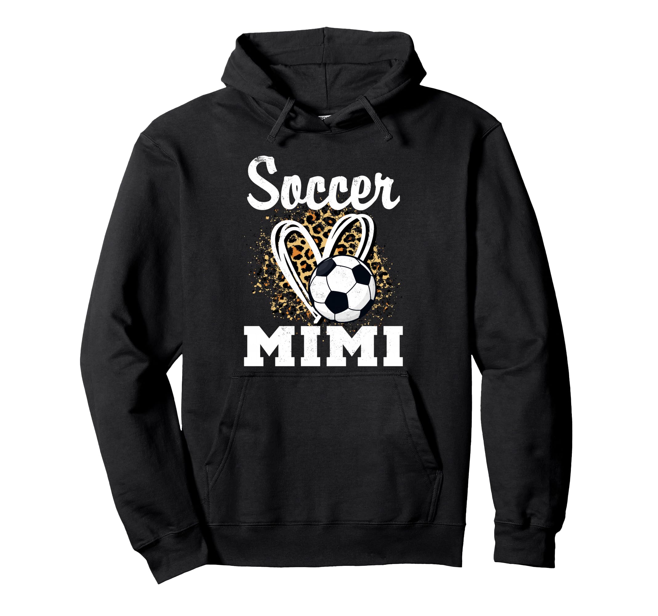 Soccer Mimi Leopard Heart Grandma Matching Hoodie - Novelty Apparel Unisex