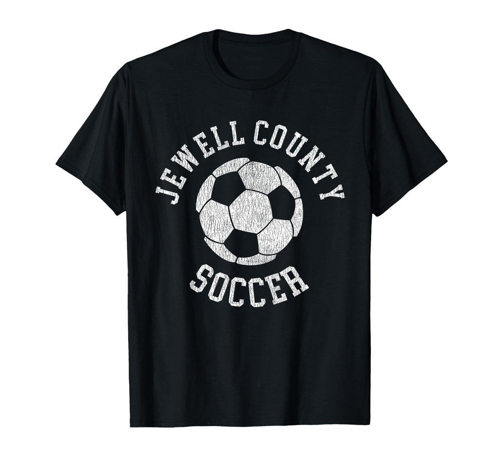 Jewell County Soccer Distressed T-Shirt - Casual Everyday Wear Men Women