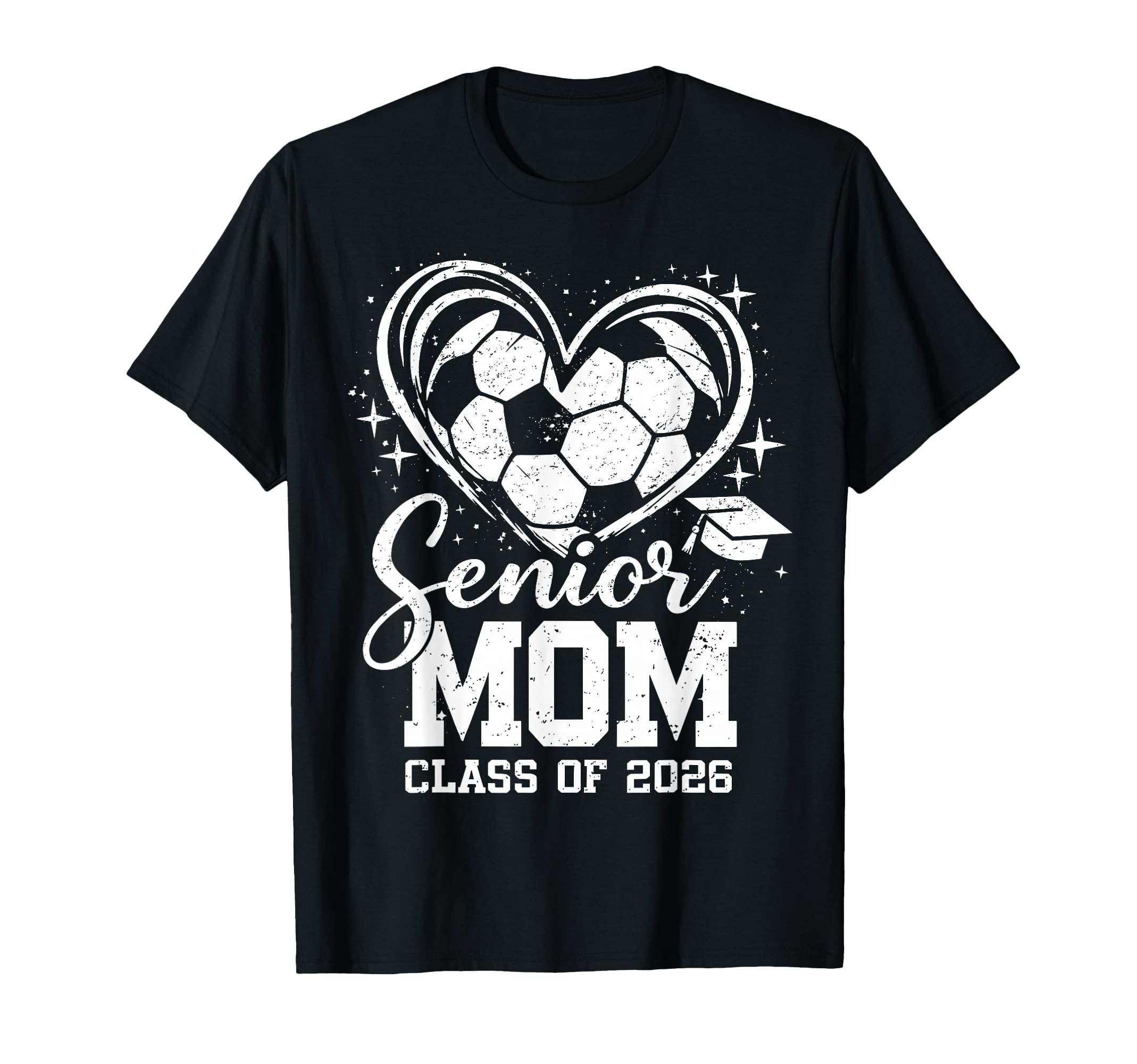 Senior Mom Class 2026 Soccer Ball Heart T-Shirt - Streetwear Style Unisex