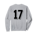 Number 17 Backside 80S 90S Team Sweatshirt - Fun Novelty Design for Adults