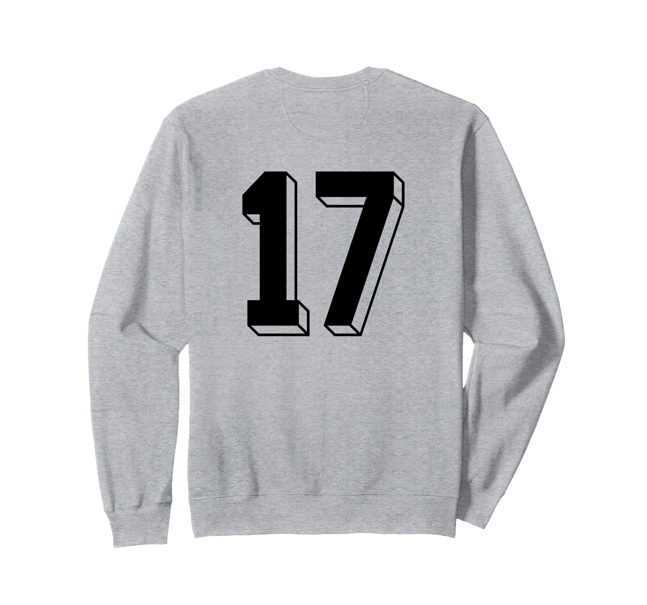 Number 17 Backside 80S 90S Team Sweatshirt - Fun Novelty Design for Adults