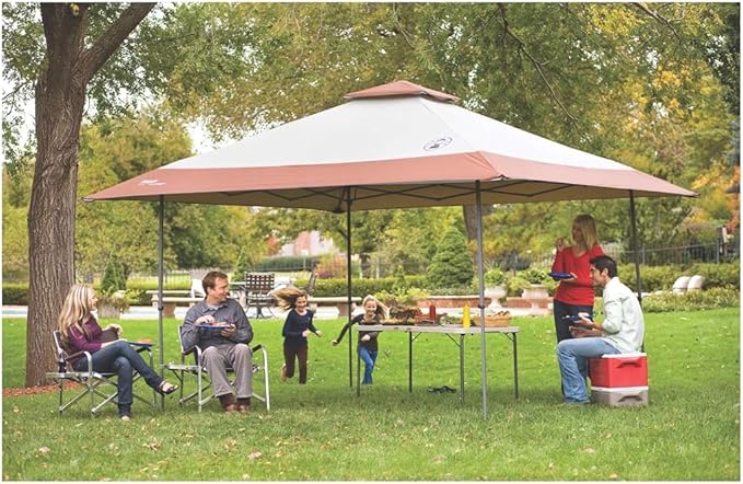Coleman 13x13ft Instant Canopy Sun Shelter, Portable Shade Tent Sets Up in 3 Minutes, Vented Roof for Airflow & UPF 50+ Sun Protection, Great for Beach, Park, Tailgating, Camping, Backyard & More