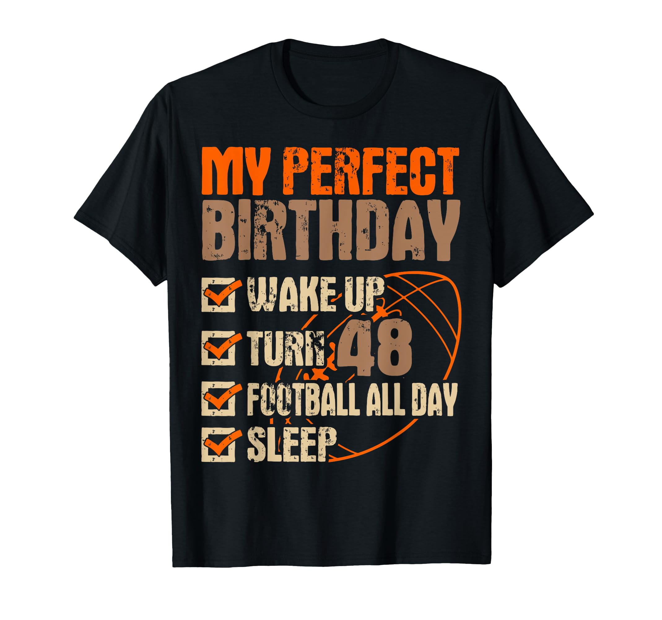 Football 48Th Birthday Player T-Shirt - Fun Novelty Design for Adults