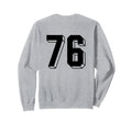 Number 76 Backside 80S 90S Team Sweatshirt - Casual Everyday Wear Unisex