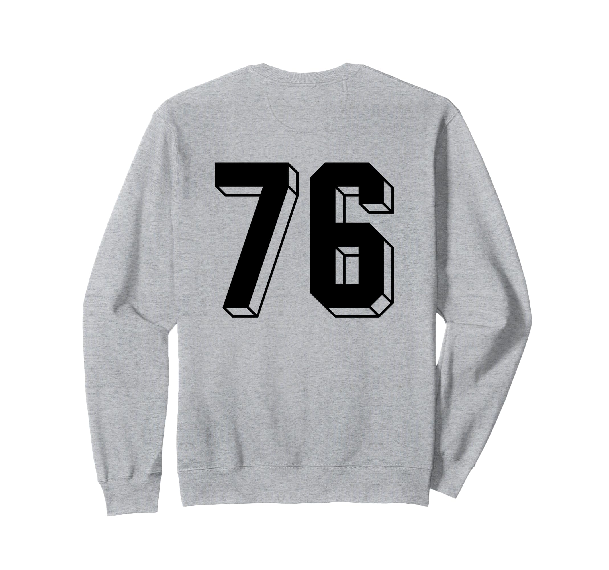 Number 76 Backside 80S 90S Team Sweatshirt - Casual Everyday Wear Unisex