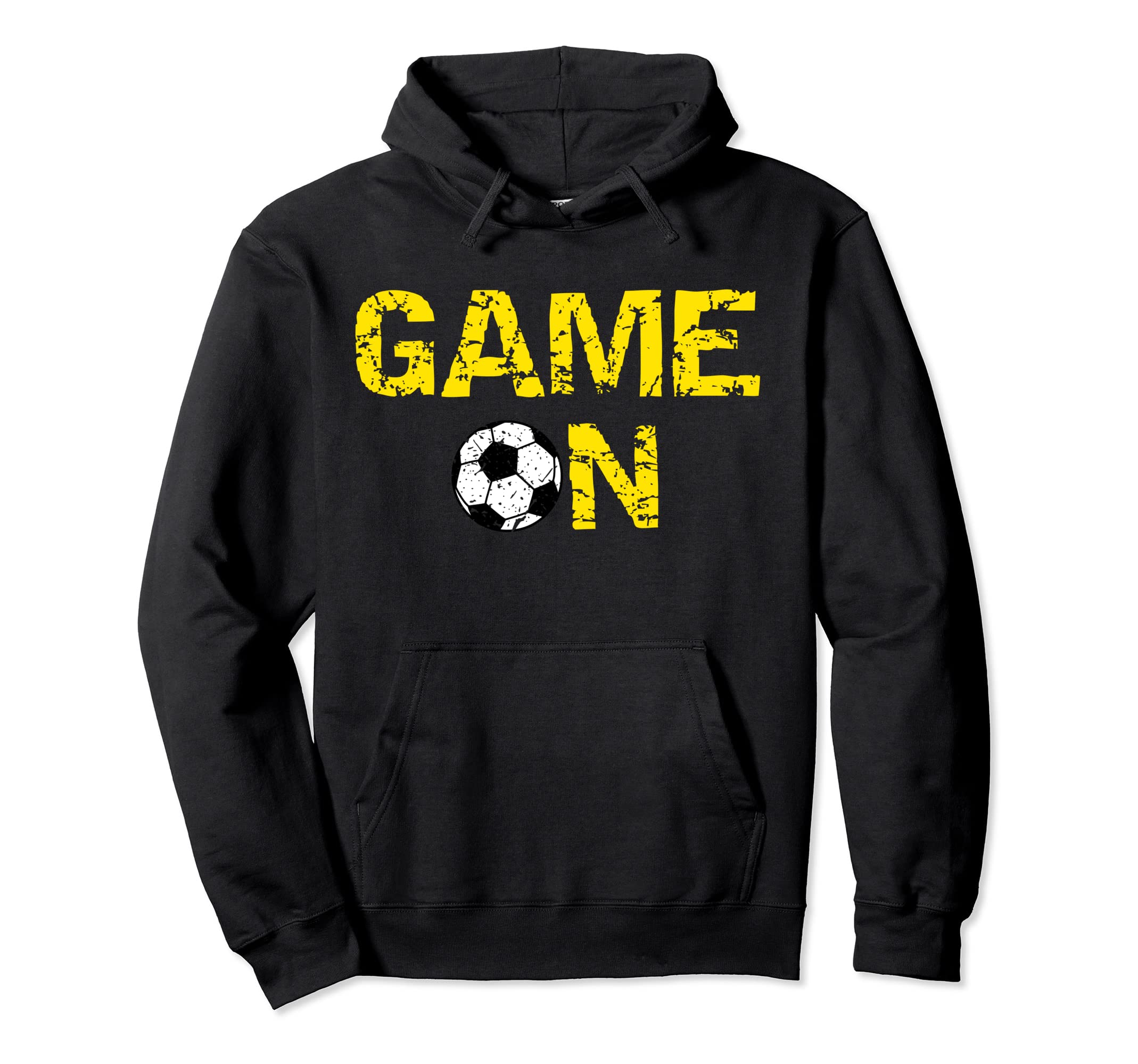 Game Soccer Ball Football Yellow Hoodie - Casual Everyday Wear Men Women