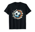 Soccer Ball Break Wall Soccer T-Shirt - Casual Everyday Wear Men Women