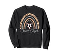 Soccer Aunt Boho Rainbow Funny Soccer Sweatshirt - Novelty Apparel Unisex