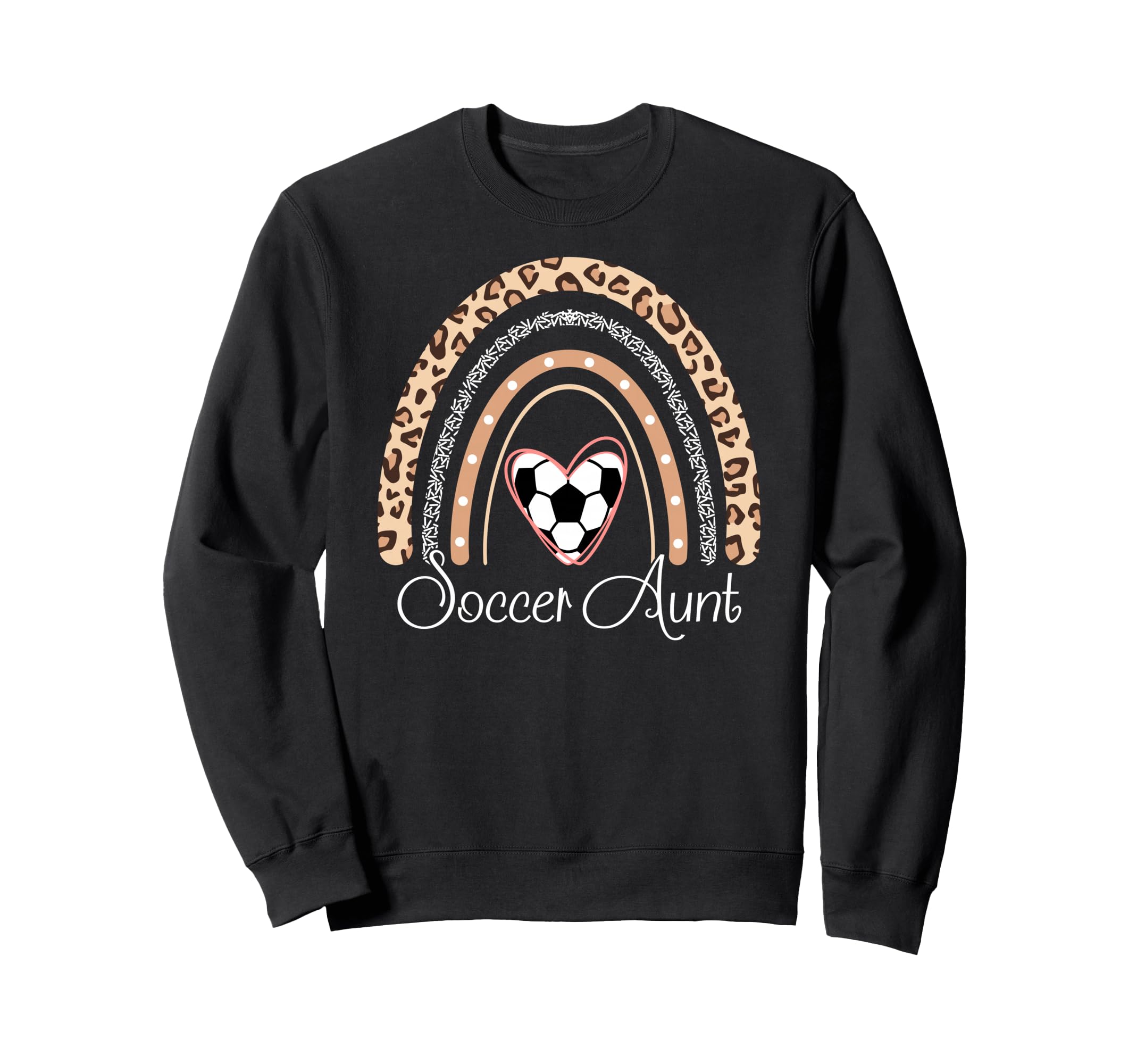 Soccer Aunt Boho Rainbow Funny Soccer Sweatshirt - Novelty Apparel Unisex