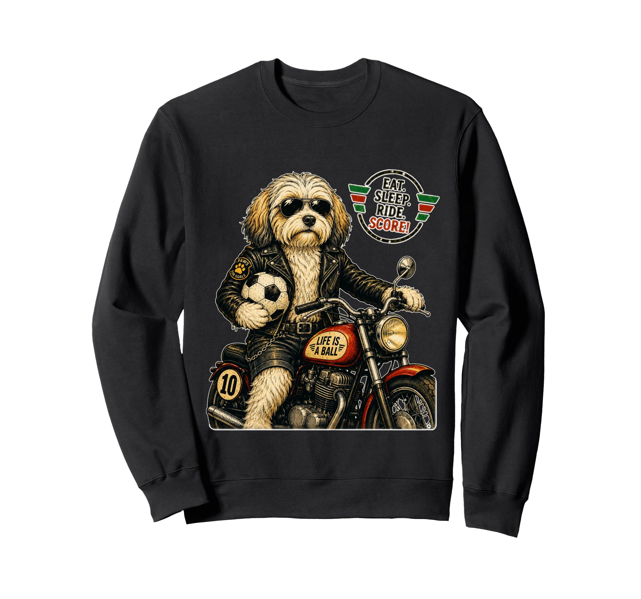 Havanese Motorbike Love Footbal Sweatshirt - Custom Art Print Men Women