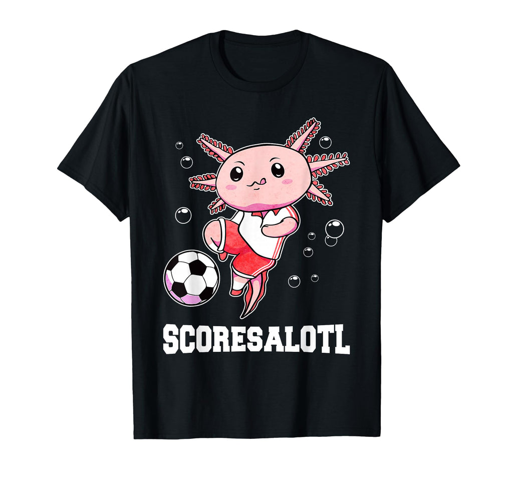 Soccer Axolotl Funny Soccer T-Shirt - Casual Everyday Wear for Adults