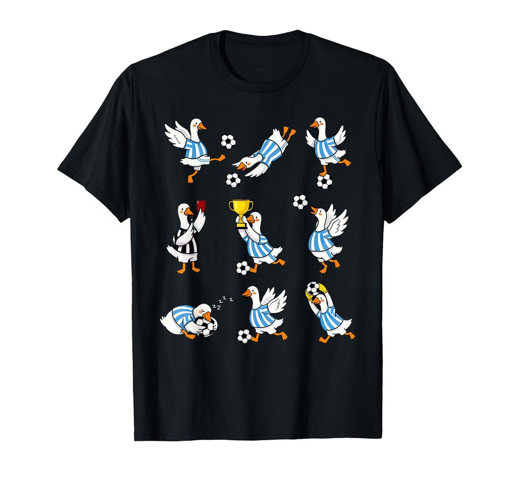 Soccer Mom Silly Goose Playing Soccer T-Shirt - Fun Novelty Design Unisex