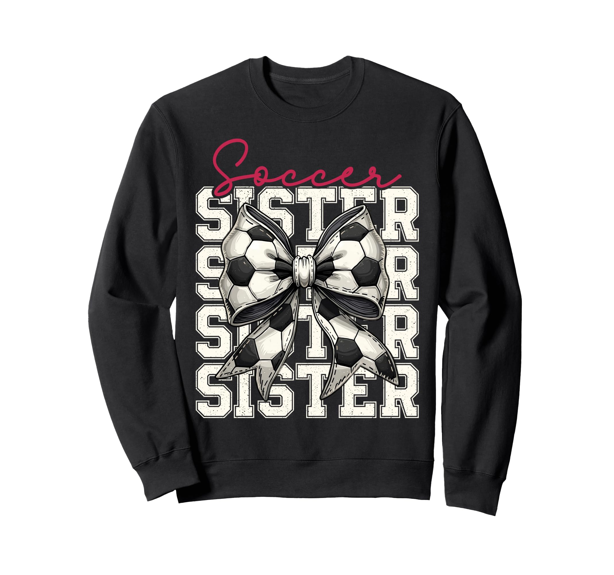 Soccer Sister Funny Coquette Bow Sweatshirt - Novelty Apparel for Adults