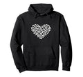 Heart Shaped Soccer Ball Pattern Hoodie - Custom Art Print for Adults