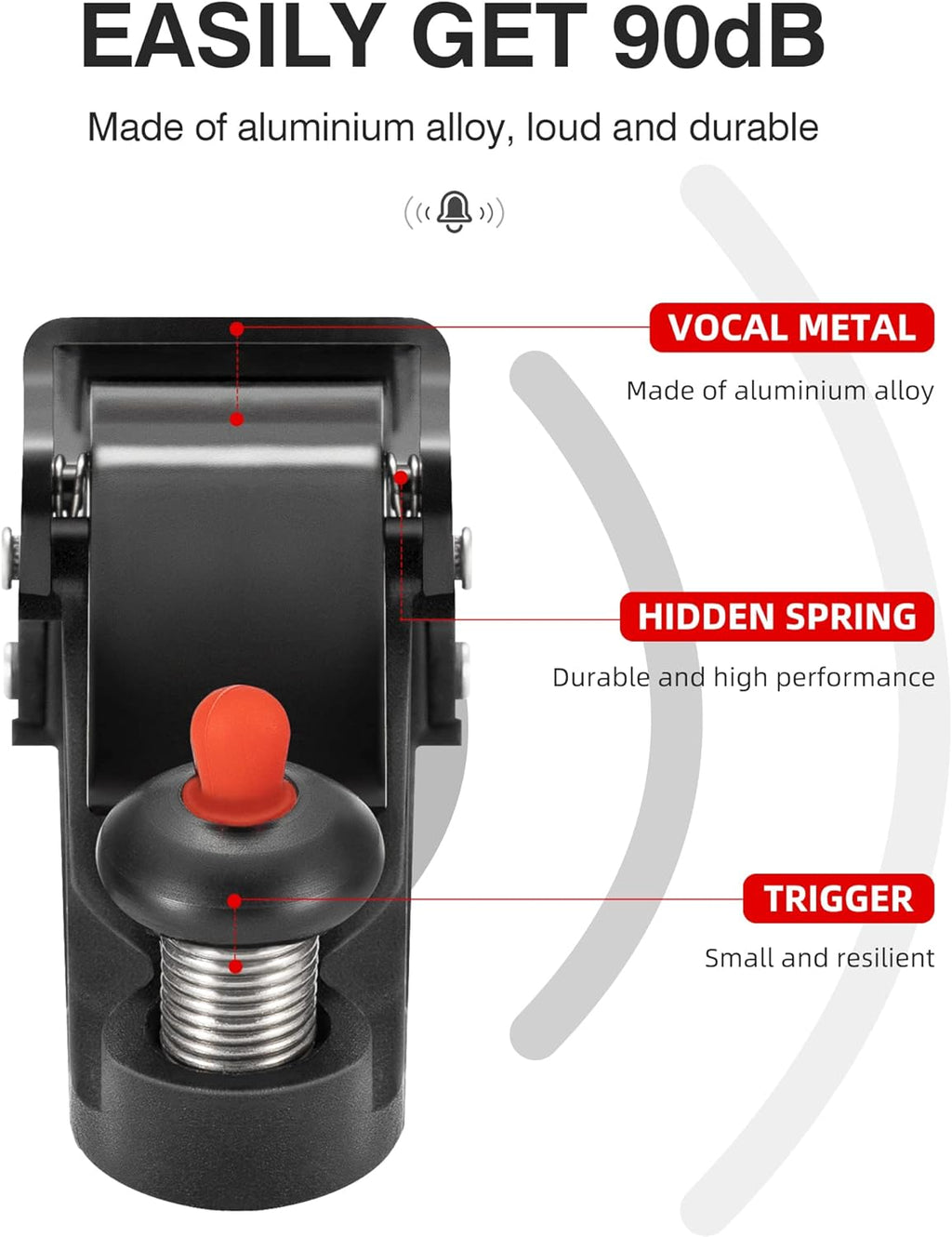 ROCKBROS Bike Bells Hidden for 22.2mm Handlebars More Than 100dB
