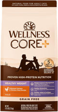 Wellness CORE+ Adult Dry Cat Food for Indoor & Outdoor Cats, Grain Free, Natural, Healthy Weight, Chicken and Chicken Meal (4.75 Pound Bag)