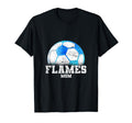 Soccer Flames Mom Distressed T-Shirt - Graphic Print Unisex