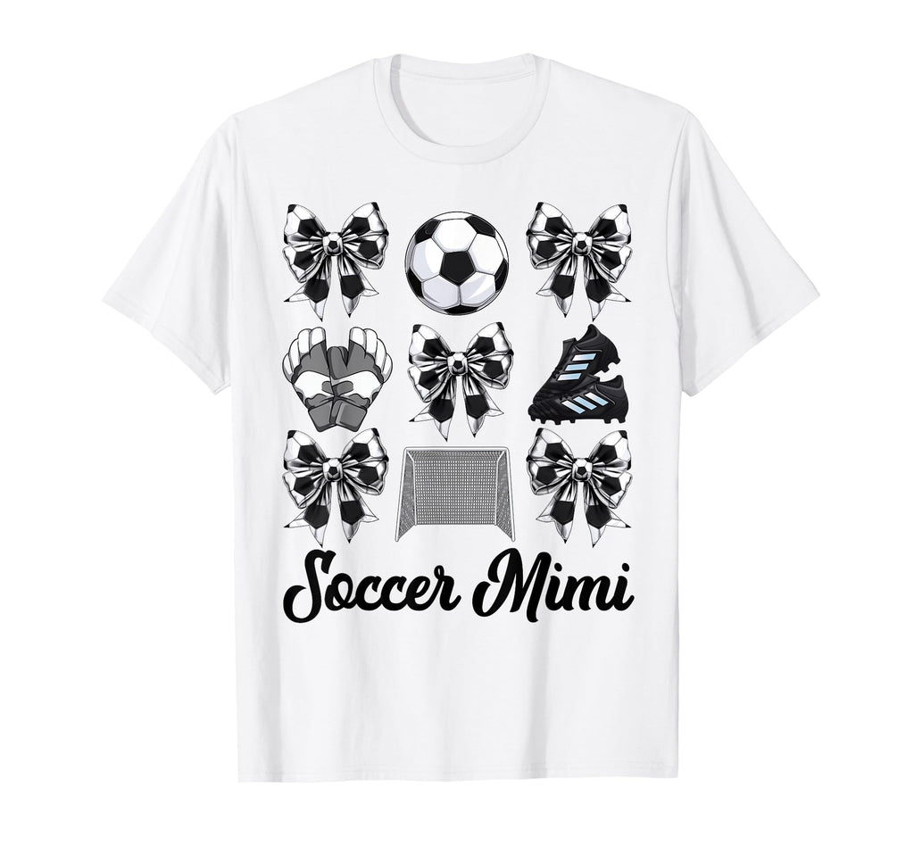 Soccer Mimi Bow Soccer Mom Mommy Mothers T-Shirt - Streetwear Style Unisex
