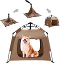 Outdoor Waterproof Pet Automatic Camping Tent, Pop up Cave Bed for Indoor Cats and Small Dogs, Portable Cat House Dog House, Brown.