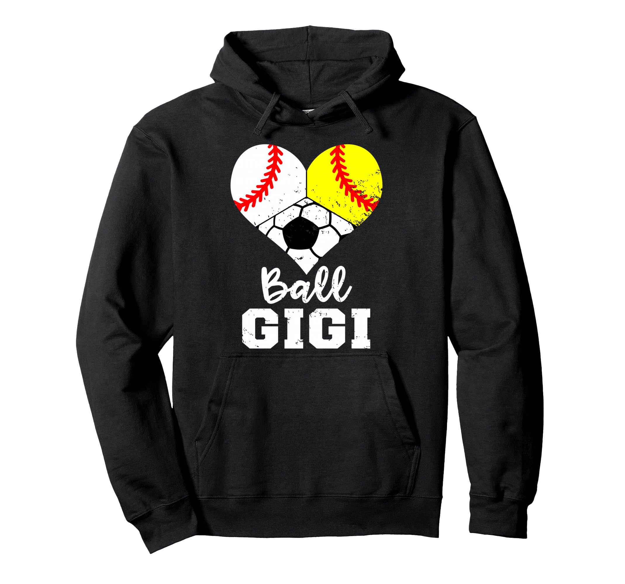 Ball Gigi Heart Funny Baseball Softball Hoodie - Graphic Print Men Women