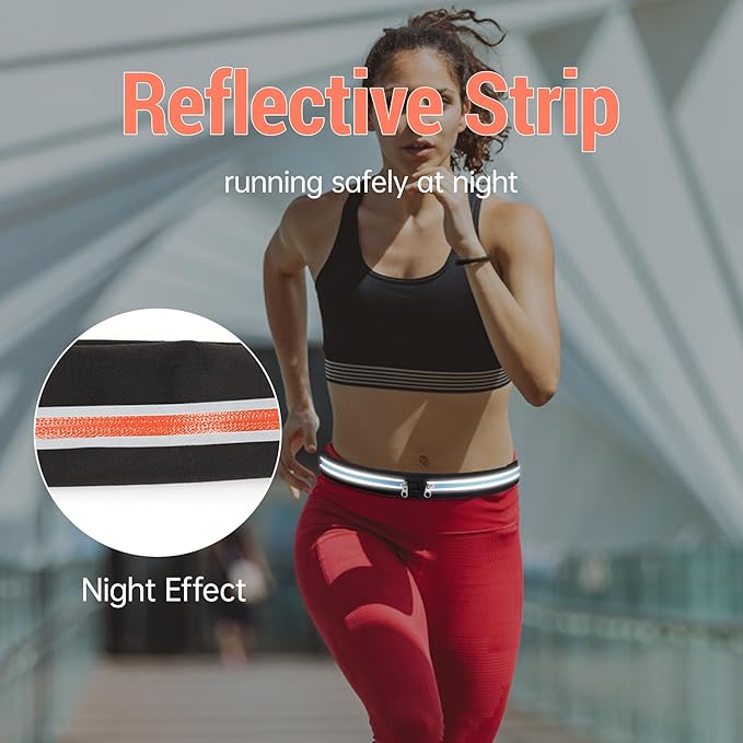 Slim Running Belts for Women Men - Running Phone Holder Fanny Pack for Key, Accessories Fits ALL Cell Phones, Orange