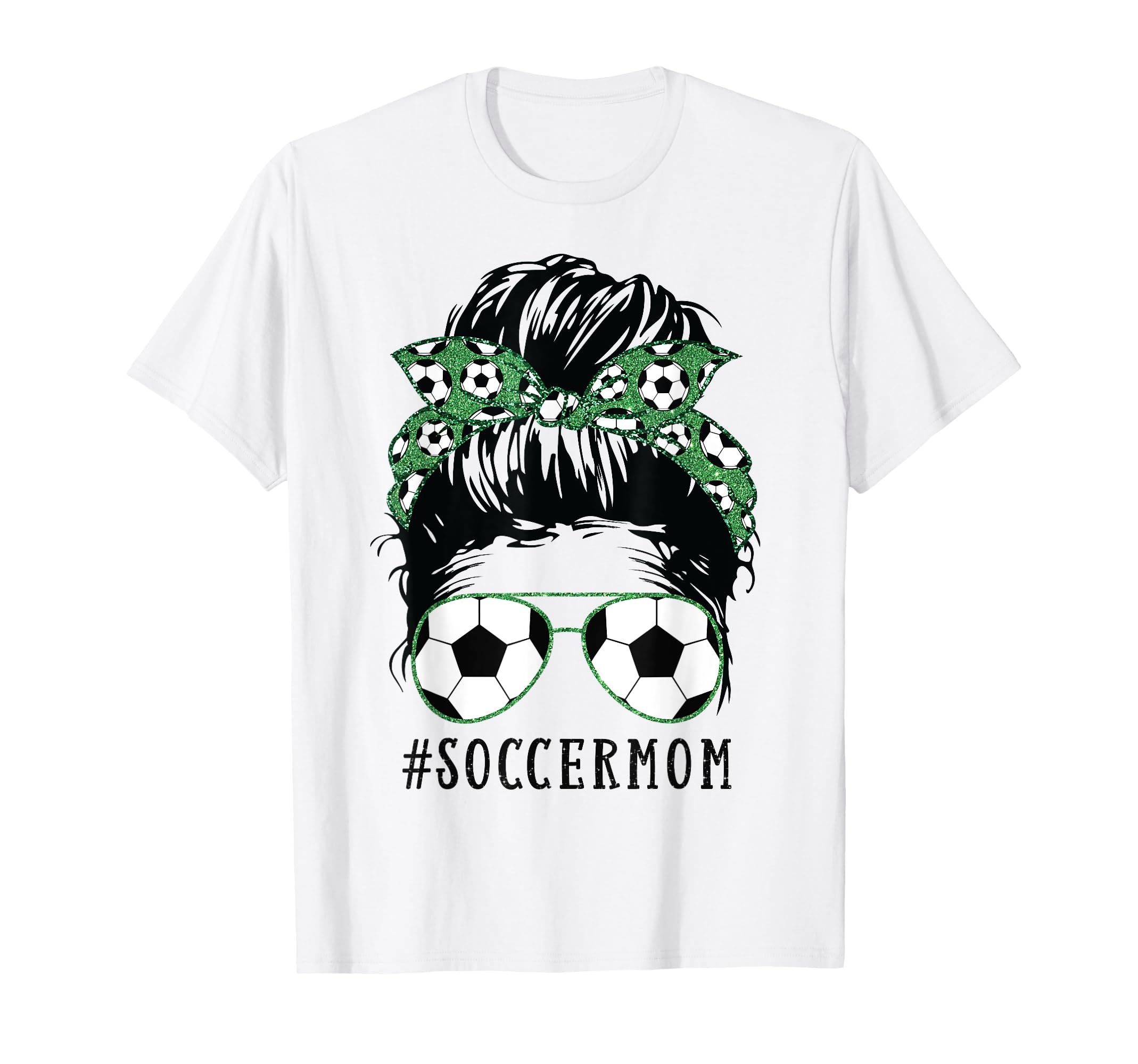 Soccer Mom Messy Bun Sports Momlife T-Shirt - Custom Art Print Unisex