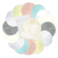 wegreeco Nursing Breast Pads (14 Pack) + Laundry Bag & Travel Storage Bag, 4.7 inch Option - Washable & Reusable Breastfeeding Nursing Pads (Peaceful, Large, Contoured Shape)