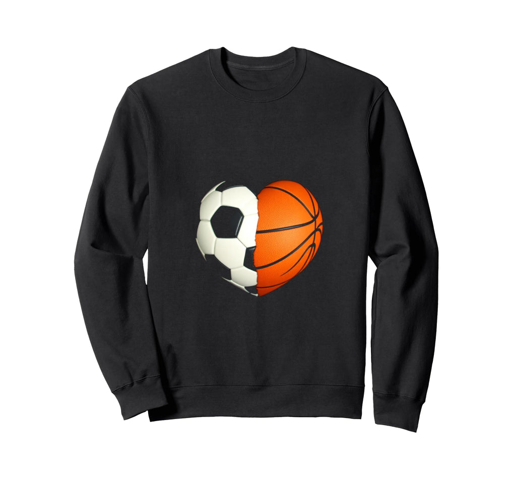 Split Heart Soccer Basketball Sweatshirt - Aesthetic Graphic Men Women