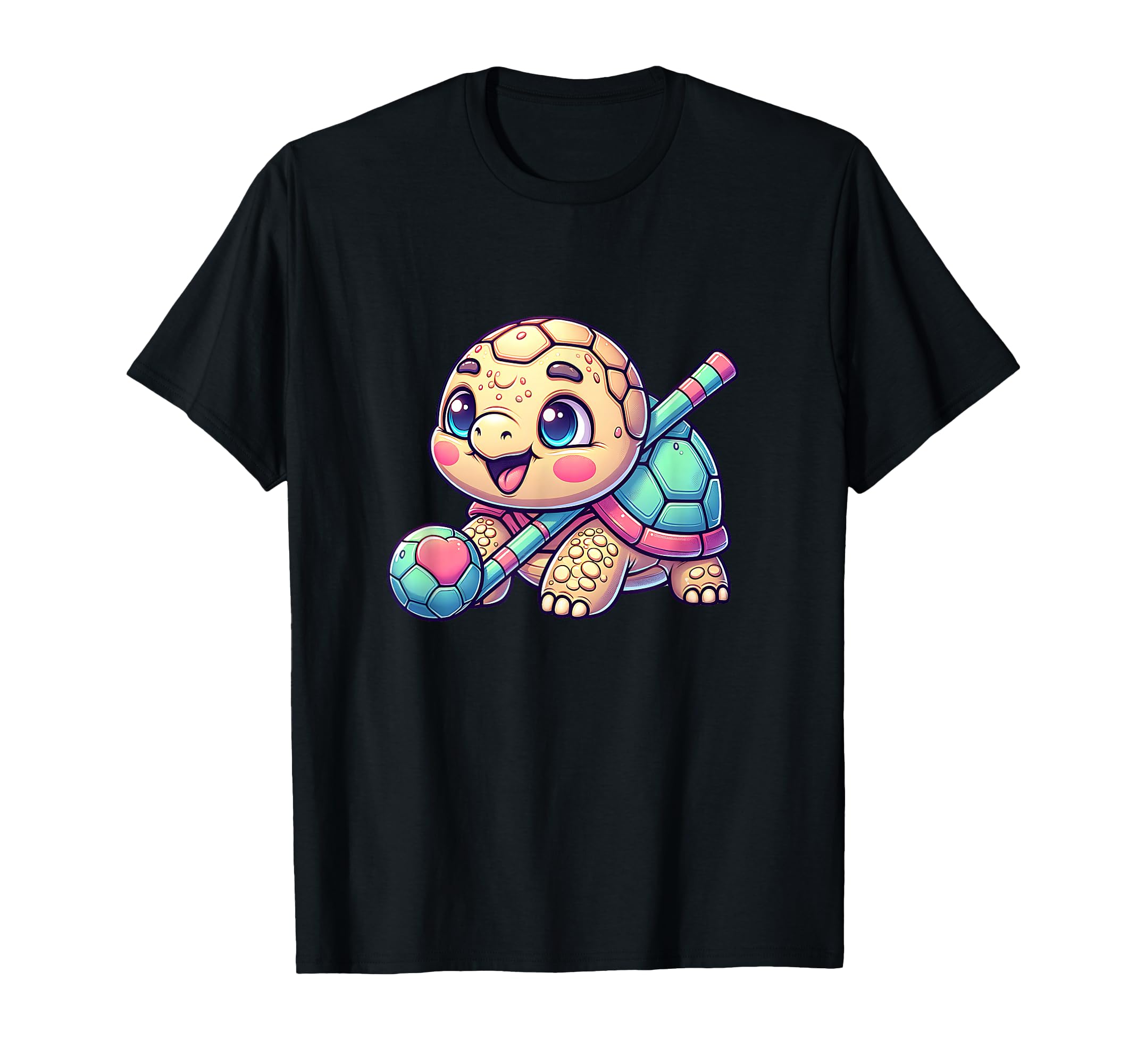 Turtle Heart Soccer Ball Pastel T-Shirt - Trendy Graphic Unisex