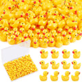 120PCS Mini Resin Animals Cute Yellow Tiny Ducks,Miniature Duck Figures to Hide,Little Animal Toys Small Figurines Bulk for Topper Desk Garden Dollhouse Landscape Aquarium Ornaments DIY Crafts & Decor