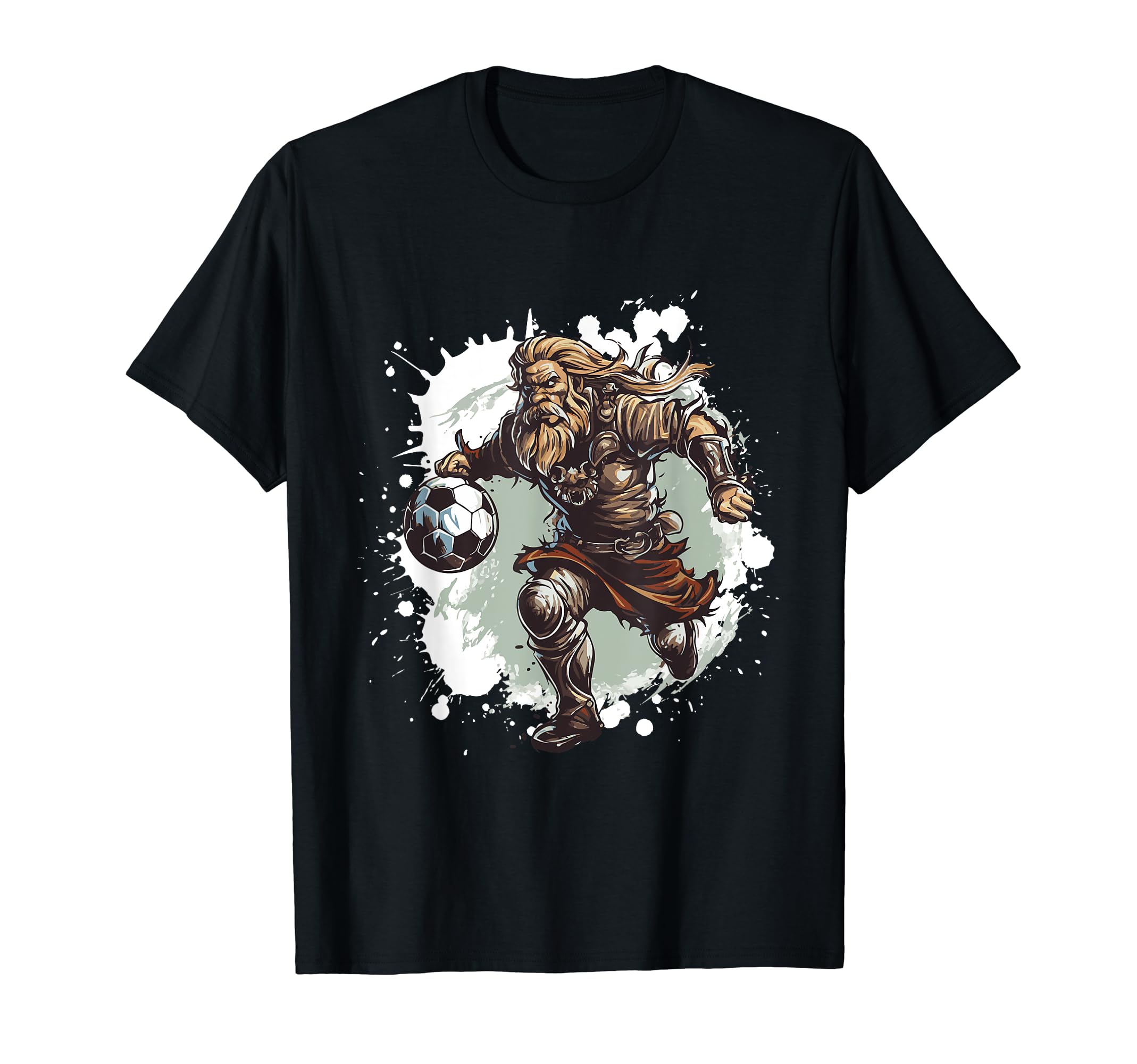 Viking Playing Soccer Funny Odin T-Shirt - Trendy Graphic Unisex