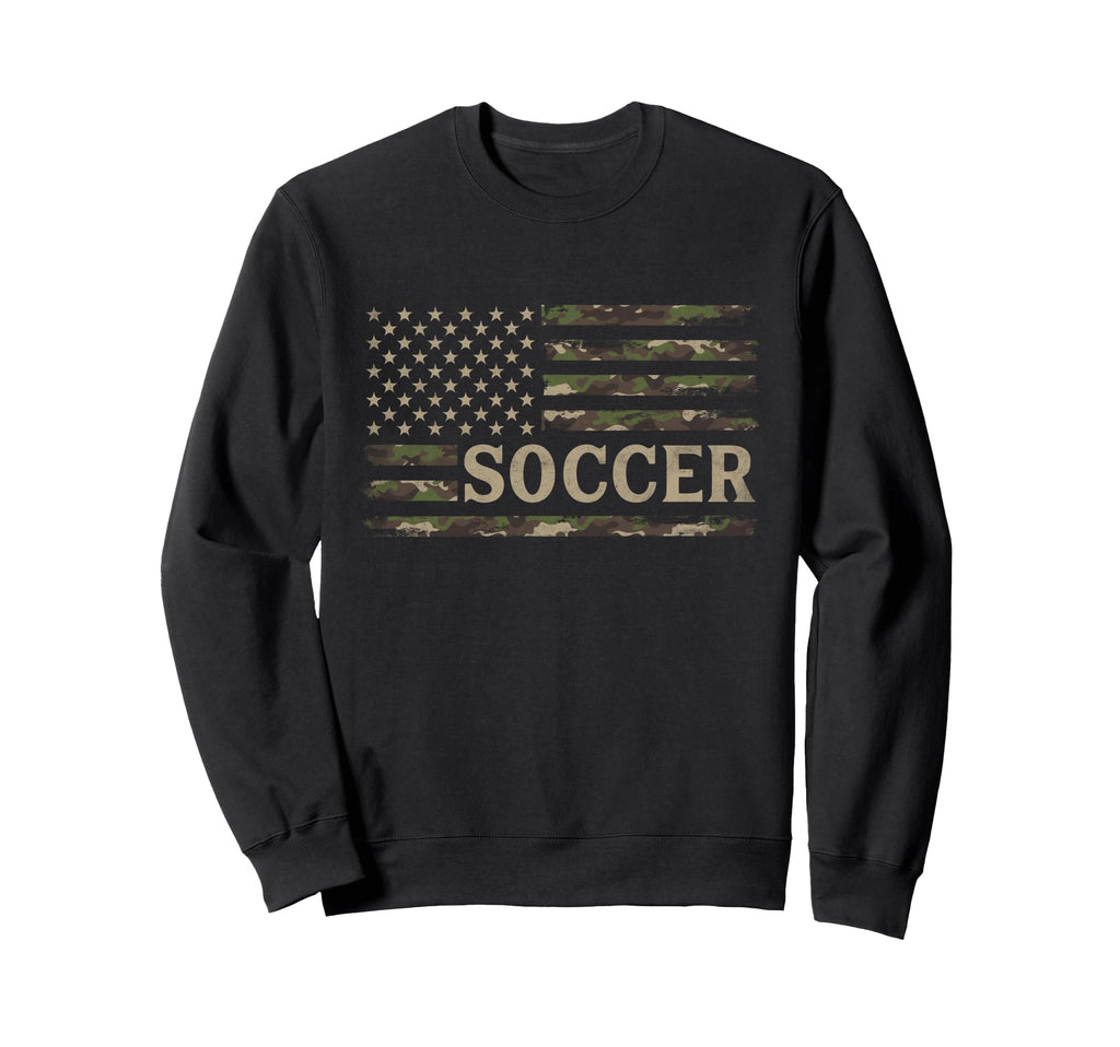 Camo Soccer Camourflage Usa Flag Player Sweatshirt - Graphic Print Unisex