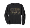 Camo Soccer Camourflage Usa Flag Player Sweatshirt - Graphic Print Unisex