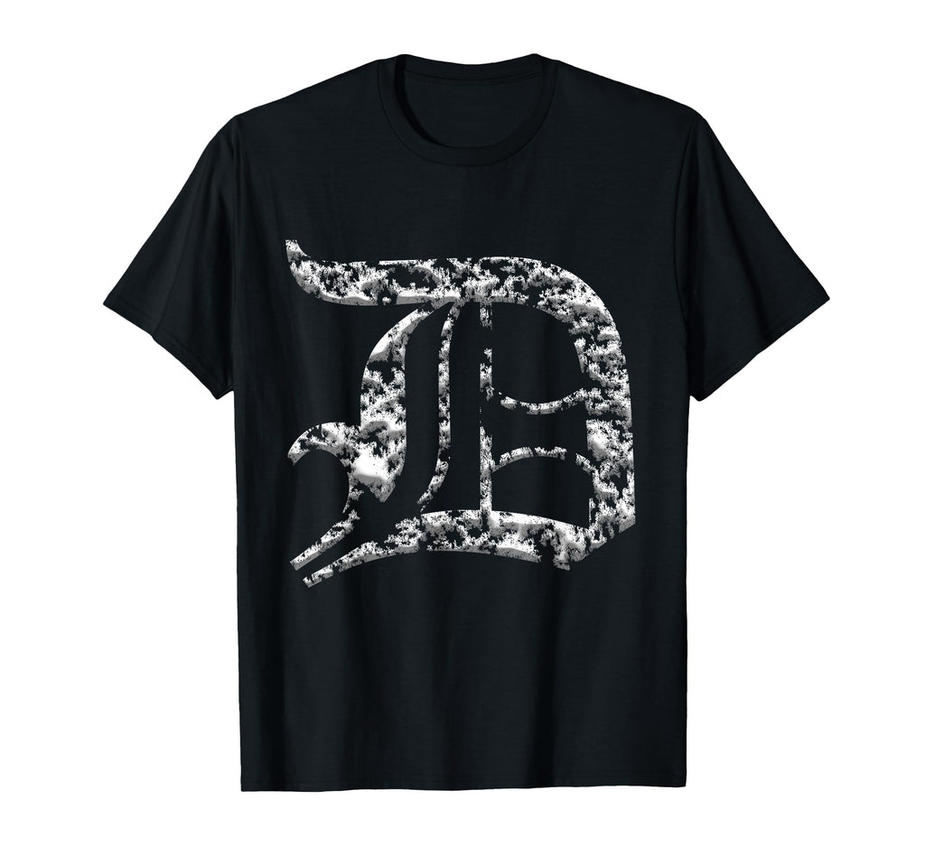 Distressed 3D Old English D Detroit T-Shirt - Aesthetic Graphic Unisex