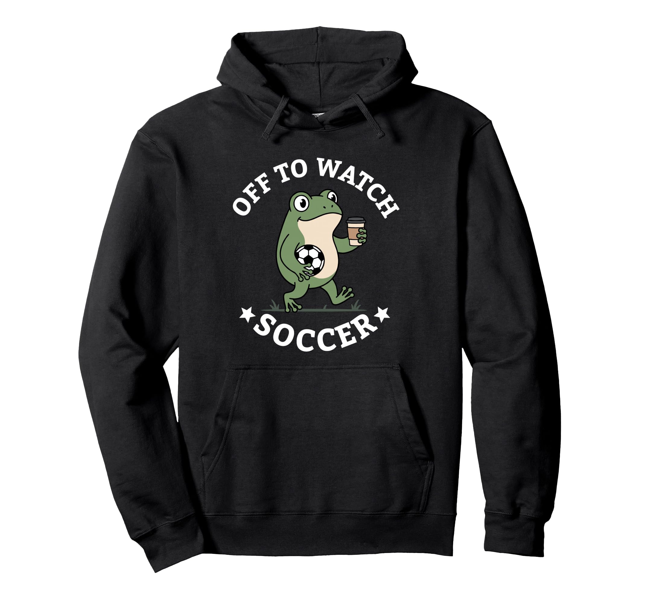 Off To Watch Soccer Mom Funny Frog Hoodie - Novelty Apparel for Adults
