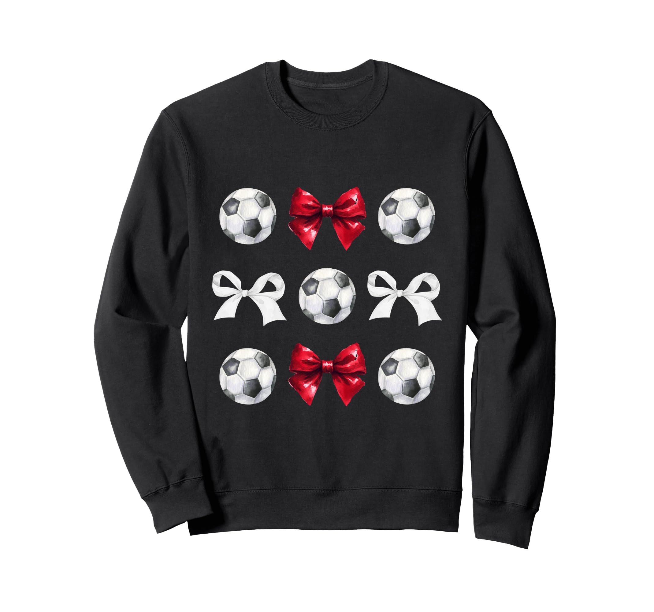 Soccer Balls Bows Womens Soccer Player Sweatshirt - Trendy Graphic Unisex