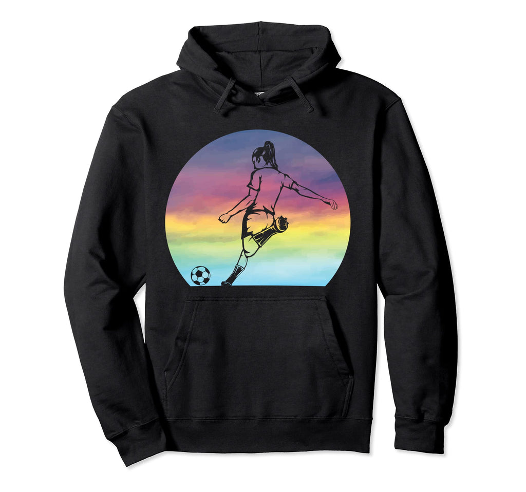 Womens Soccer Silhouette Sunset Soccer Hoodie - Trendy Graphic Unisex
