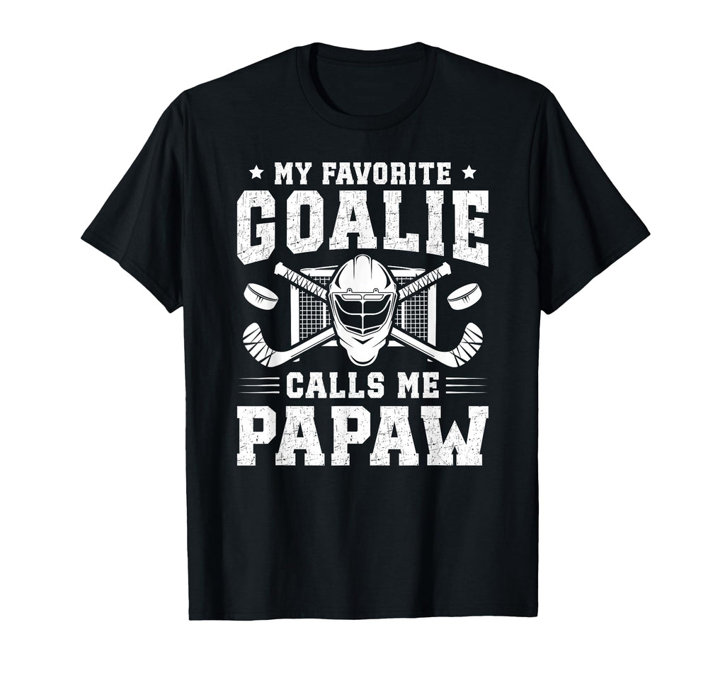 Proud Hockey Goalie Papaw Ice Hockey T-Shirt - Casual Everyday Wear Unisex