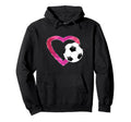 I Love Soccer Heart Ball Teens Hoodie - Fun Novelty Design Unisex