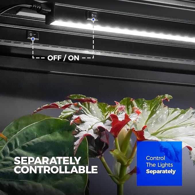 Barrina T5 Plant Lights for Indoor Growing, 4FT 160W (8 X 20W) Led Grow Light with Magnetic Design, Full Spectrum Grow Light Strip with Black Cover, Plug and Play, 5000K, 8 Packs