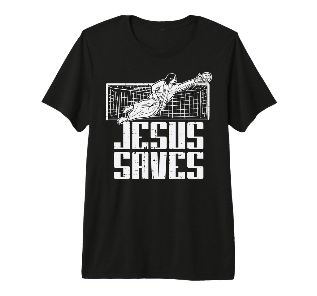 Jesus Saves Soccer Football Christian T-Shirt - Graphic Print Men Women