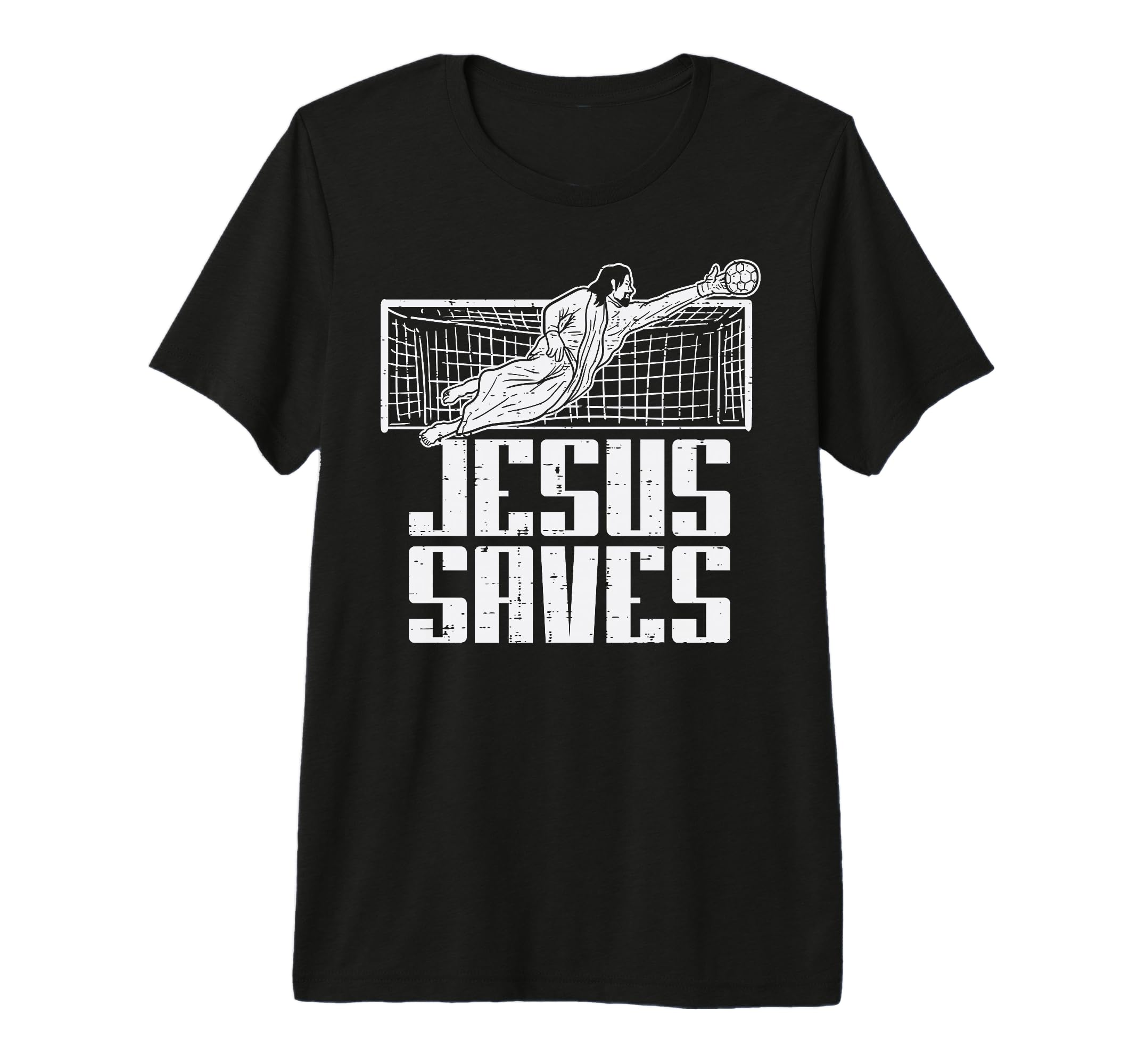 Jesus Saves Soccer Football Christian T-Shirt - Graphic Print Men Women