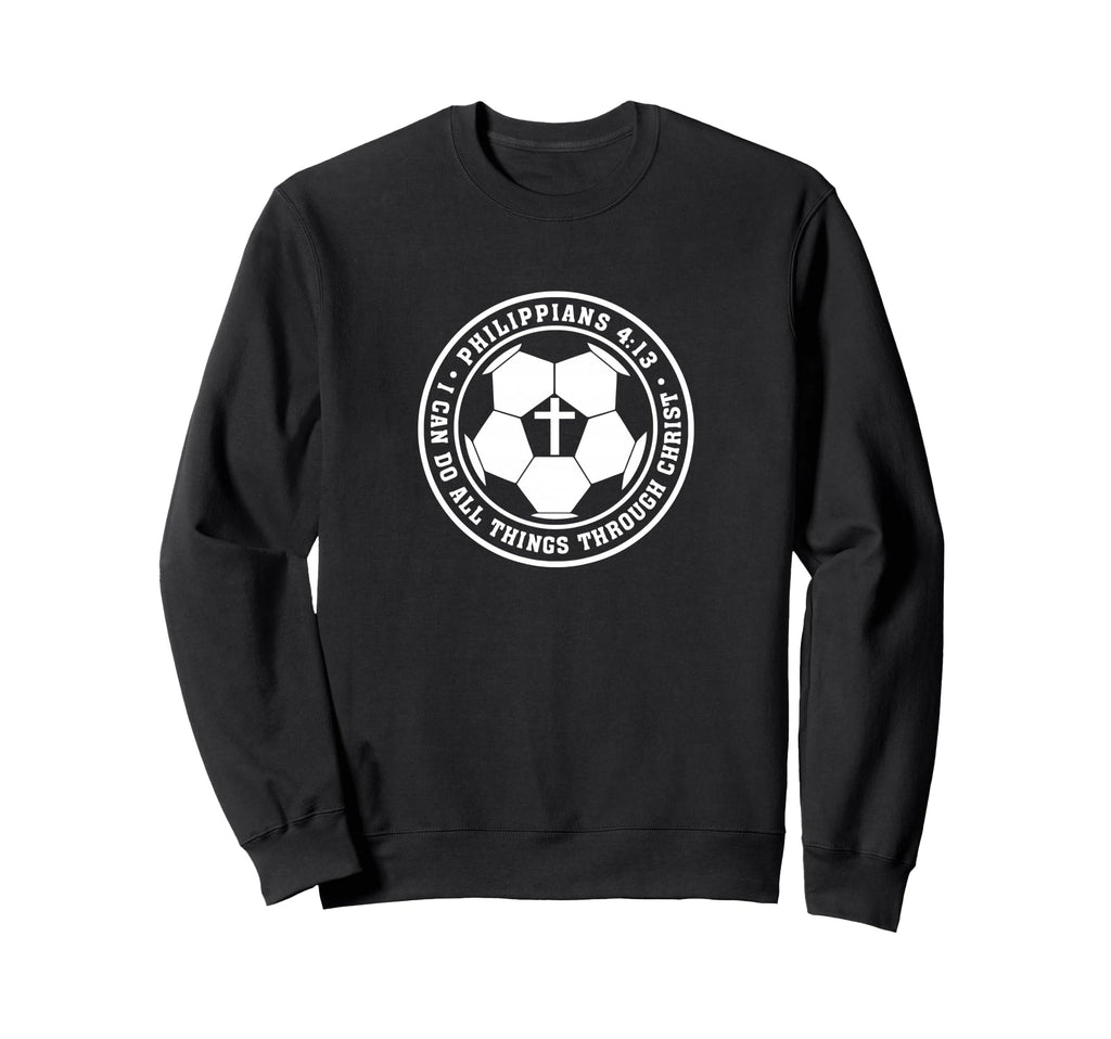 Philippians 4 13 Christian Soccer Sweatshirt - Aesthetic Graphic Men Women