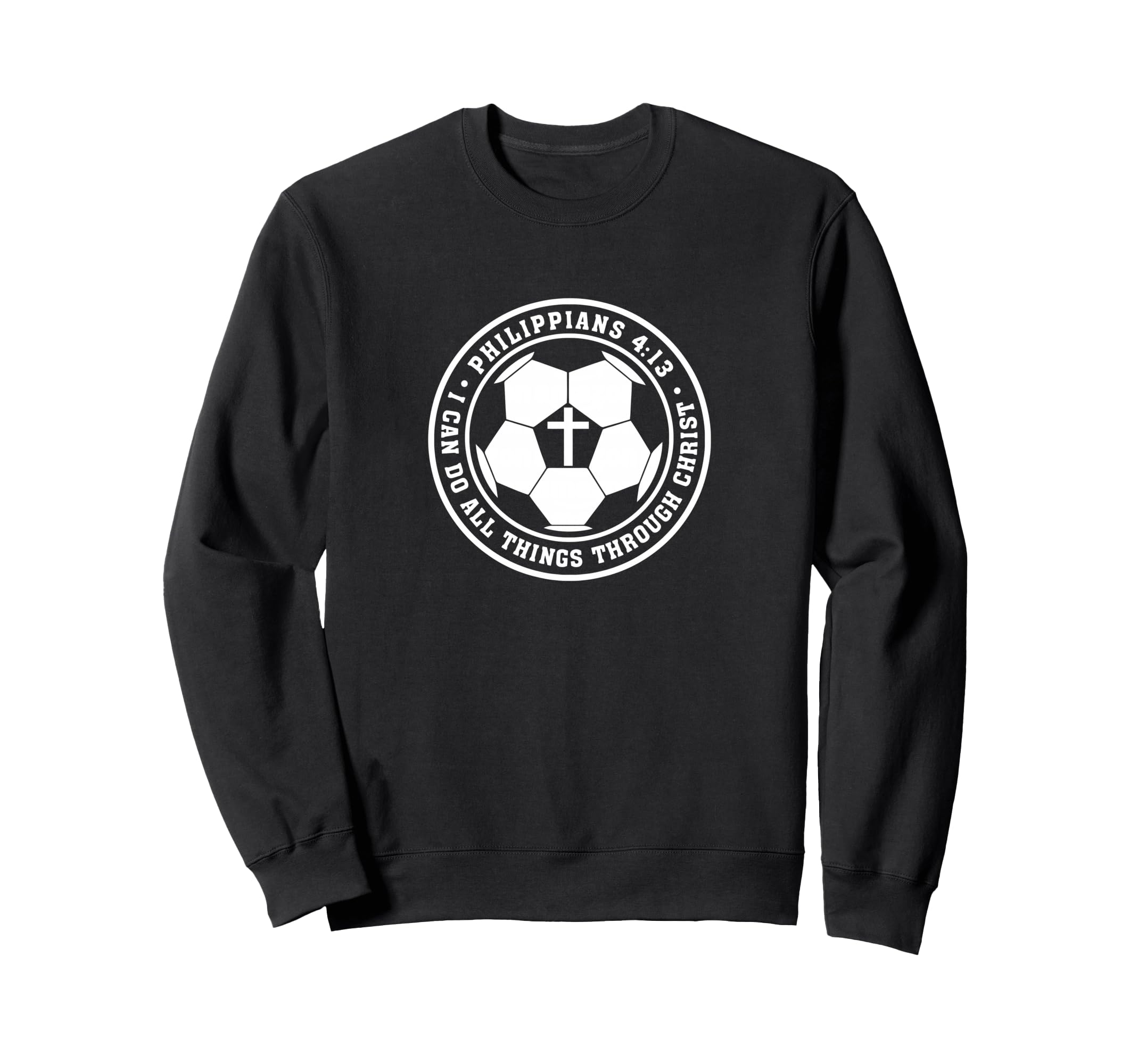 Philippians 4 13 Christian Soccer Sweatshirt - Aesthetic Graphic Men Women