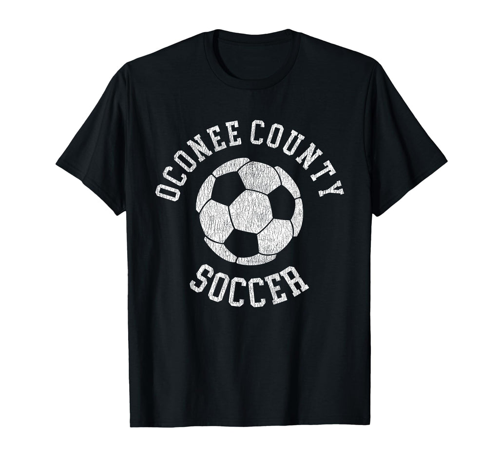 Oconee County Soccer Distressed 90S T-Shirt - Graphic Print Unisex