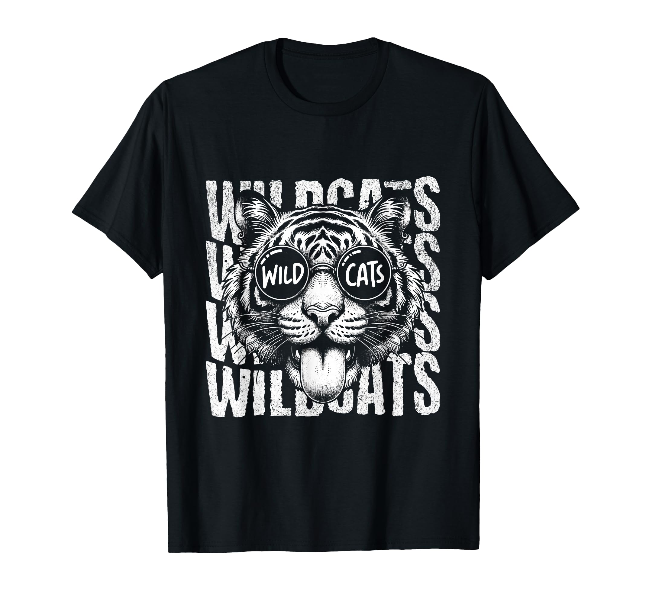 Wildcats School Sports Fan Team Spirit Back T-Shirt - Graphic Print Unisex