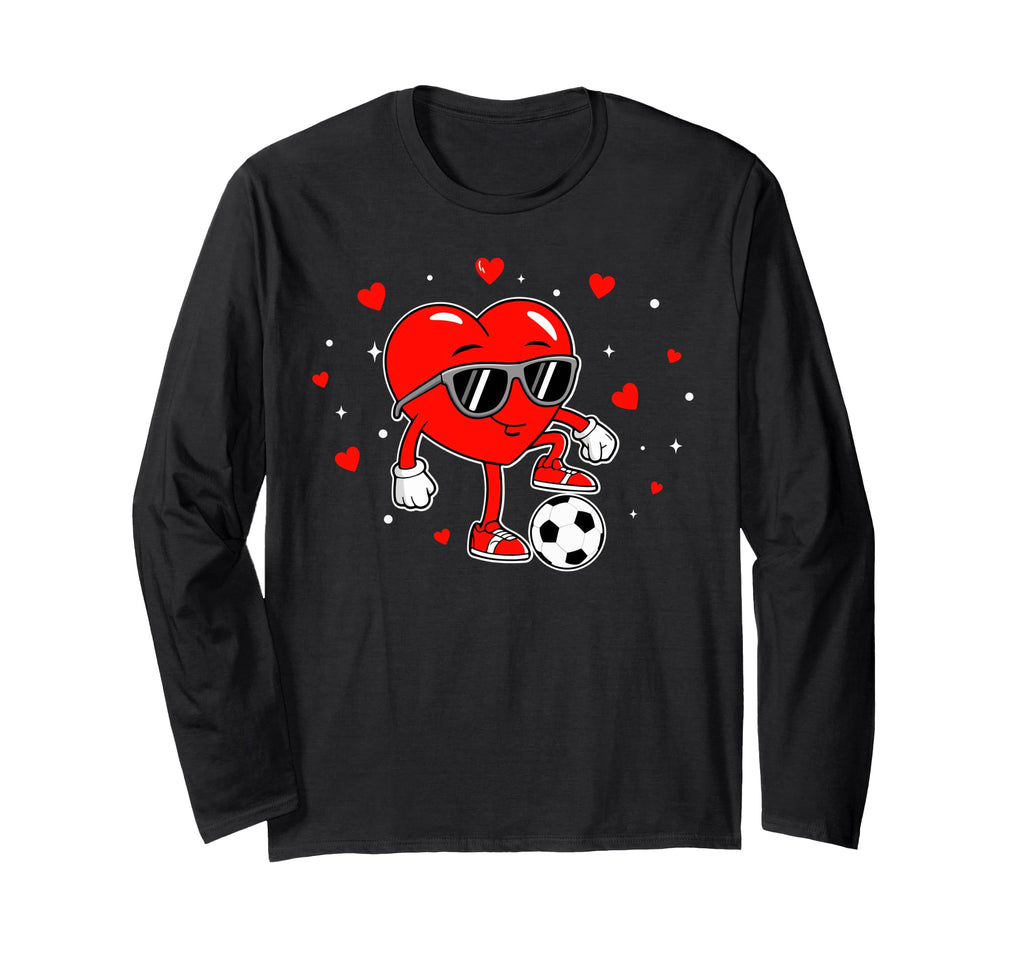 Heart Playing Soccer Love Sports Sunglasses Hoodie - Trendy Graphic Unisex