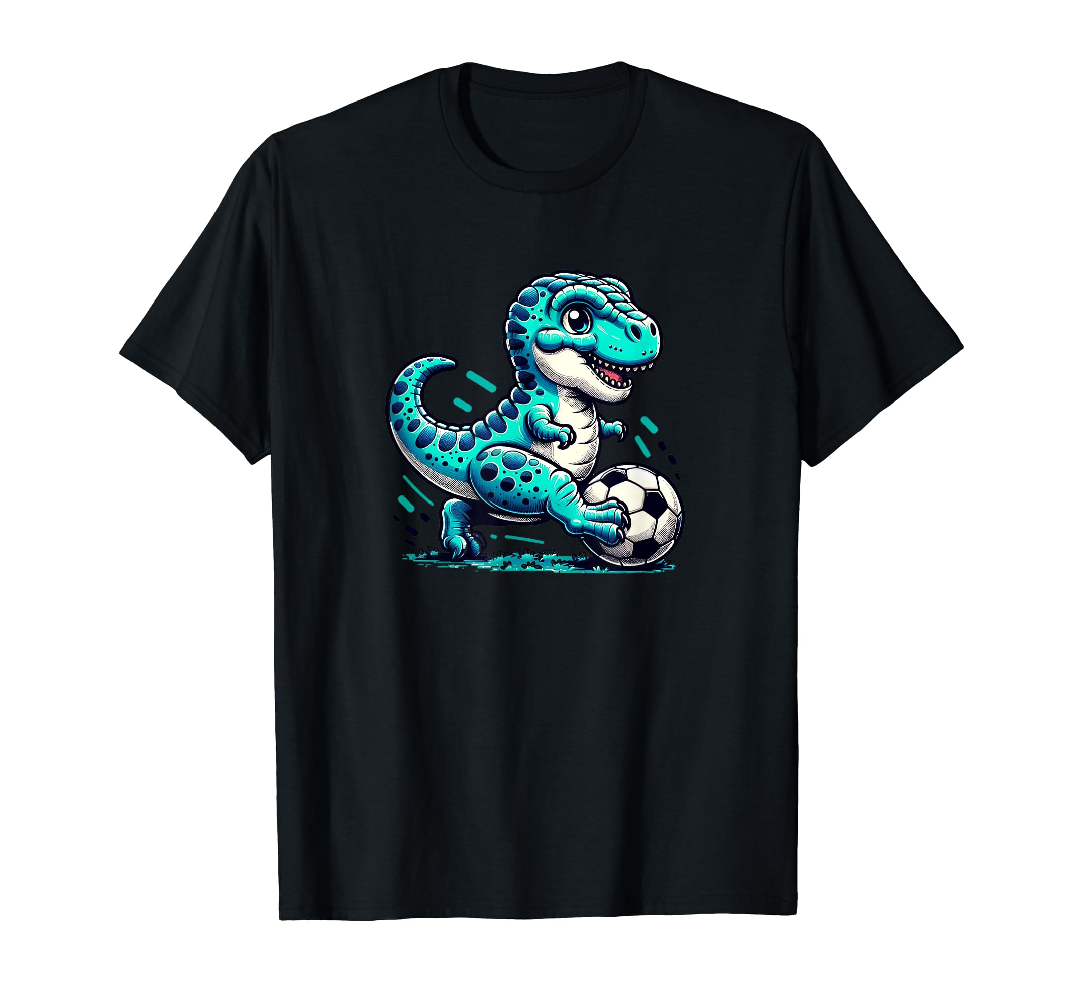Funny T Rex Dinosaur Soccer Player T-Shirt - Novelty Apparel for Adults