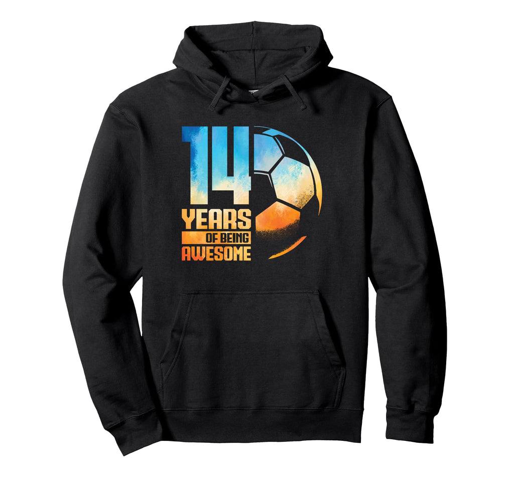 14Th Birthday Soccer Player Football Hoodie - Minimalist Print Men Women