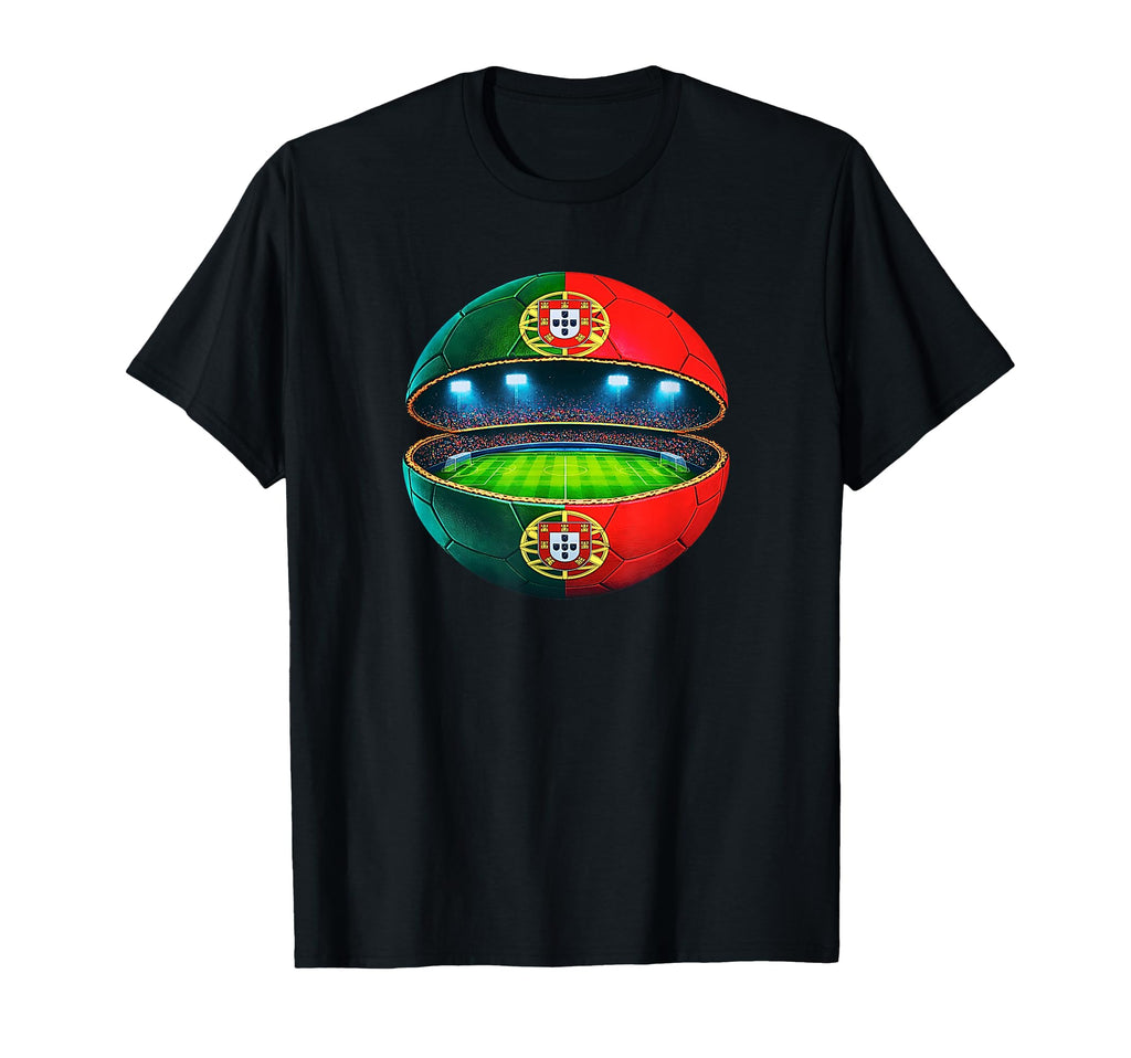 Portuguese Flag Soccer Stadium Inside T-Shirt - Minimalist Print Men Women
